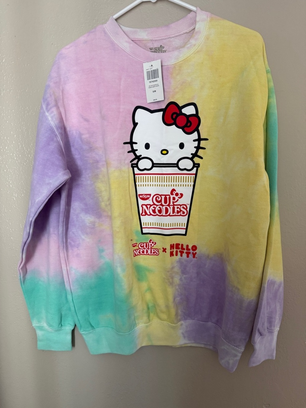 Hello Kitty x Cup Noodles Tie-Dye Sweatshirt - Pastel Multi